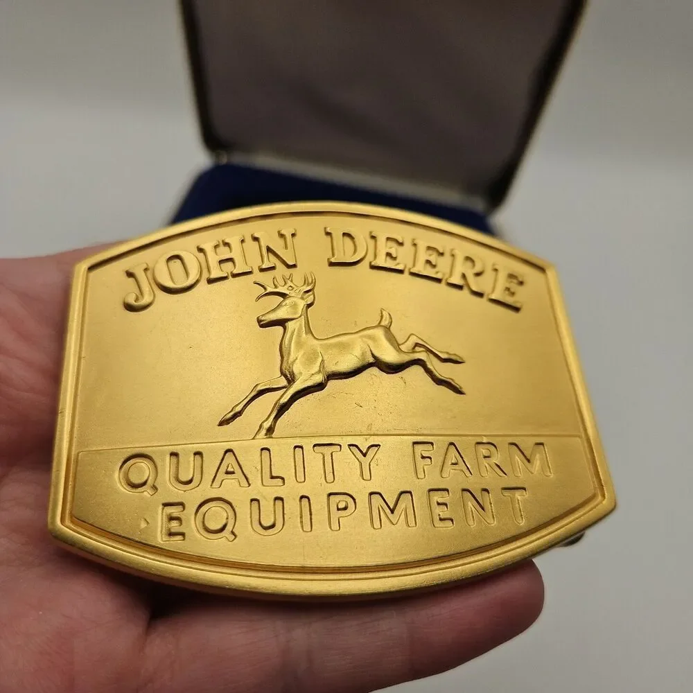 Vtg 1985 John Deere Quality Farm Equipment Limited Edition Belt Buckle W/ Case